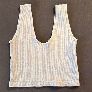 Light blue thick ribbed tank,